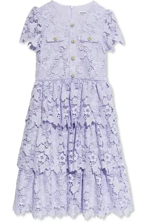 Self-Portrait Embroidered ruffled dress