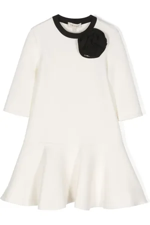 Twin-Set Floral-appliqu?? round-neck dress