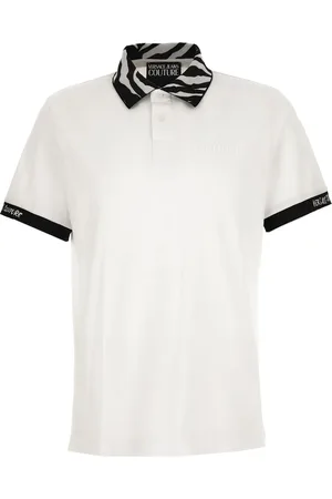 VERSACE Printed-collar polo shirt