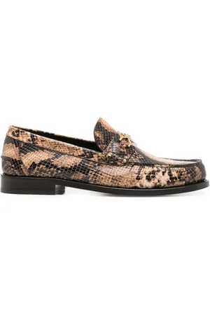 VERSACE Snakeskin-effect loafers