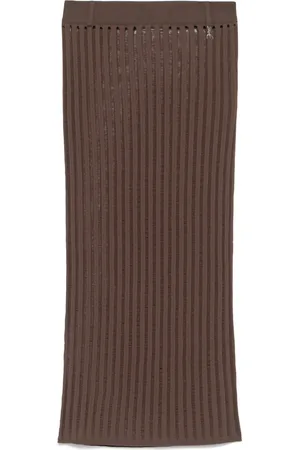 Patrizia Pepe Ribbed-knit midi skirt