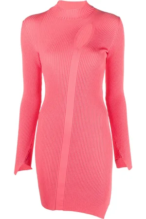 VERSACE Slashed roll-neck midi dress