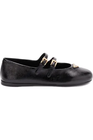 Prada Triangle-enamel ballet flats