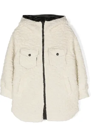 MONNALISA Faux shearling zip-up parka