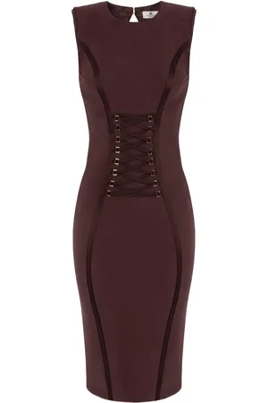 Elisabetta Franchi Crossover lace-detail midi dress