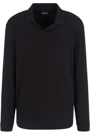Giorgio Armani Cotton-blend long-sleeved polo shirt