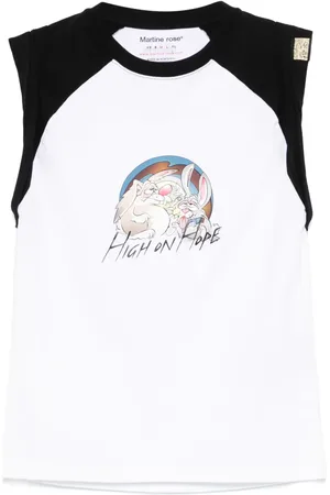 MARTINE ROSE Graphic-print tank top