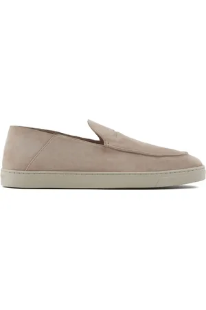 Giorgio Armani Embossed-logo suede loafers
