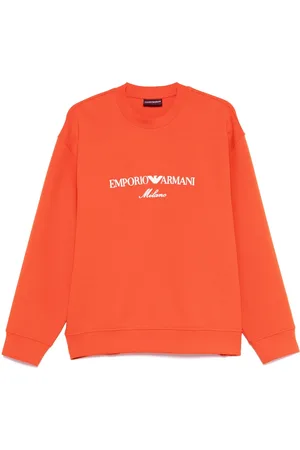Emporio Armani Logo-embroidered double-jersey sweatshirt
