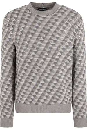 Giorgio Armani Geometric-jacquard wool jumper