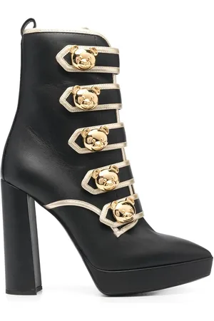 Moschino Teddy Bear button-detail leather boots