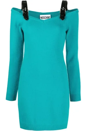 Moschino Strap-detail knitted mini dress