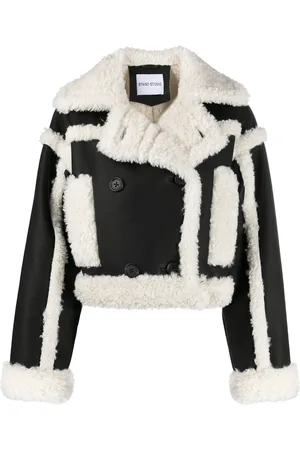Stand Studio Shearling trim crop jacket