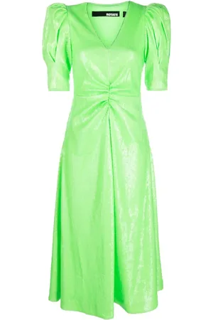 ROTATE Sequinned V-neck midi dress