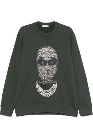 Ih Nom Uh Nit Leopard-mask crew-neck sweatshirt
