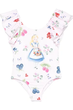 MONNALISA X Disney Alice-print swimsuit