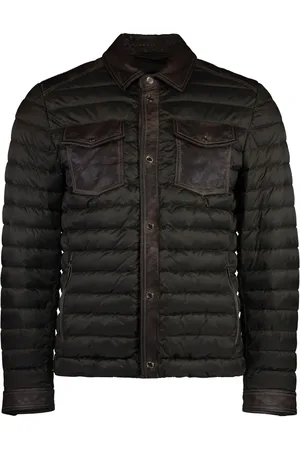 MOORER Leather down jacket