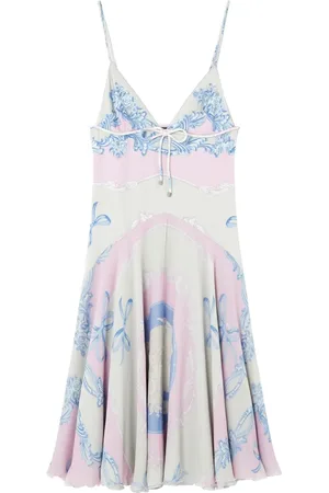 VERSACE Cameo silk midi dress