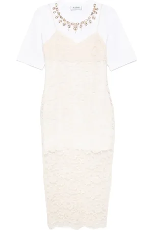 Blugirl Embroidered lace midi dress