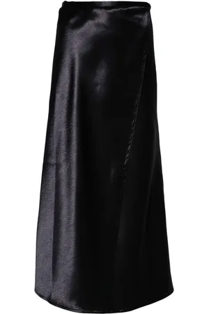 FORTE FORTE Wrap satin midi skirt