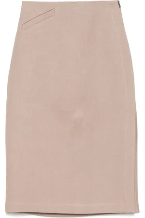 Fendi Linen midi skirt