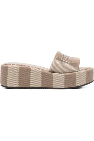 Fendi Logo-embroidered slides