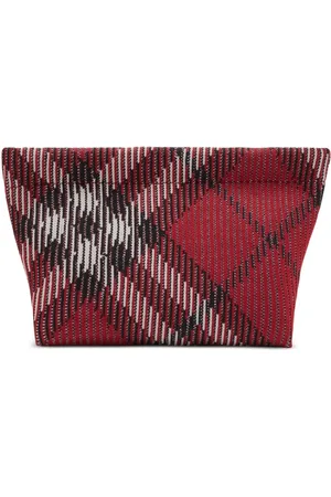 Burberry Check pattern knit clutch bag
