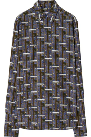 Burberry Bus graphic-print silk shirt