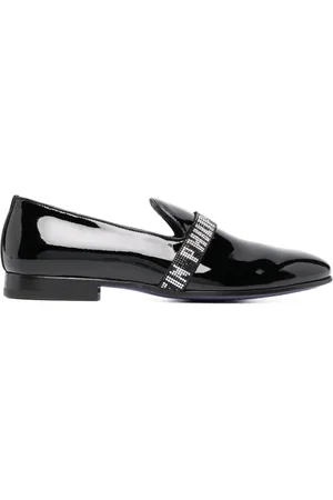 Philipp Plein Logo-embellished patent slippers