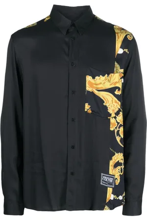 VERSACE Baroque-print spread-collar shirt