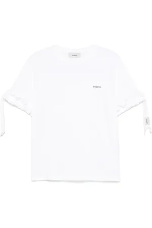 COPERNI Logo-print ruffle-trim T-shirt