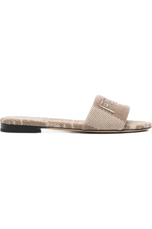 Fendi Logo-embroidered slides