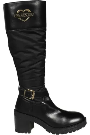 Moschino 70mm quilted knee-high boots