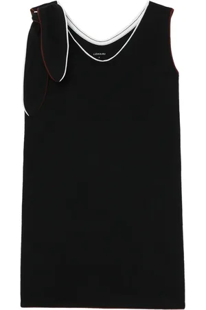 LEMAIRE Scarf-detail contrast-trim top