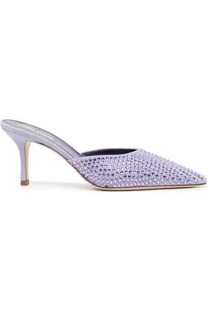 PARIS TEXAS Hollywood 75mm crystal-embellished mules