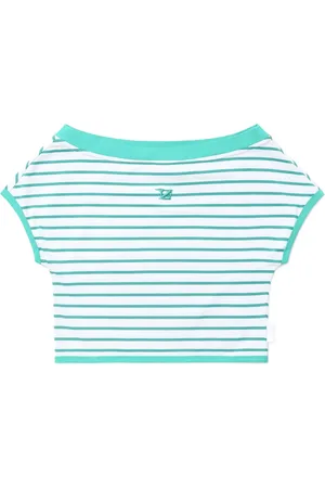 Izzue Striped off-shoulder T-shirt