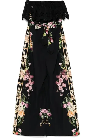 Camilla Adorned In Alexandria Strapless Frill jumpsuit