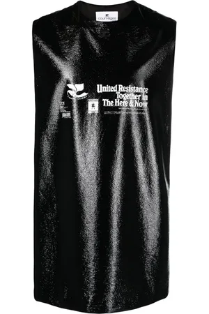 Courrèges Resistance-print high-shine sleeveless vest