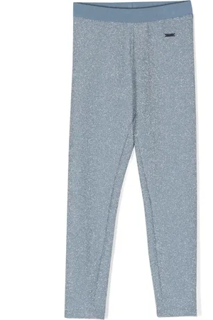 MONNALISA Metallic-thread leggings