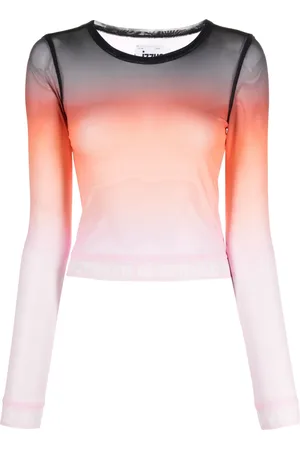 Izzue Gradient-effect sheer mesh top