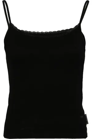 Izzue Ribbed-knit lace-trim top