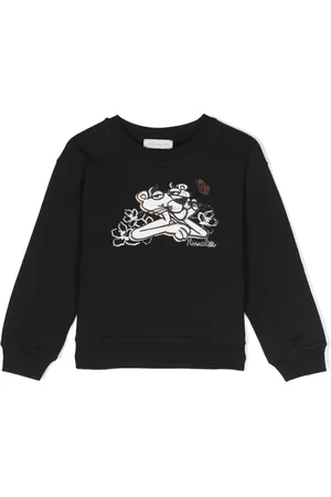 MONNALISA Pink Panther-embroidered cotton sweatshirt