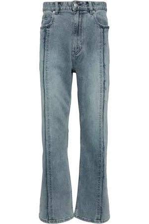 Izzue Exposed-seam straight-leg jeans