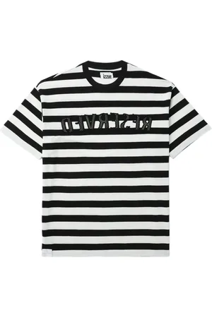 Izzue Striped reverse-appliqu?? T-shirt