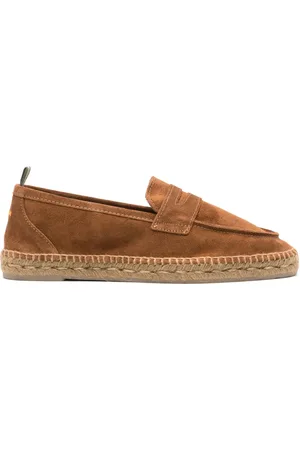 CASTA Braided-raffia suede espadrilles