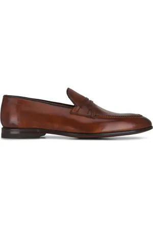 Bontoni Festoso almond-toe leather loafers