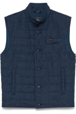 FAY Quilted linen gilet