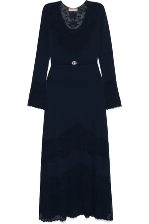 Twin-Set Openwork-knit midi dress