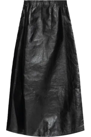 Marni Pleated leather maxi skirt