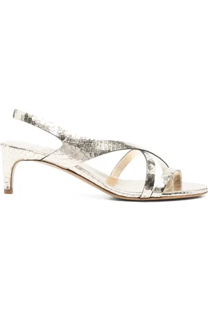 ROBERTO DEL CARLO 55mm snakeskin-effect sandals